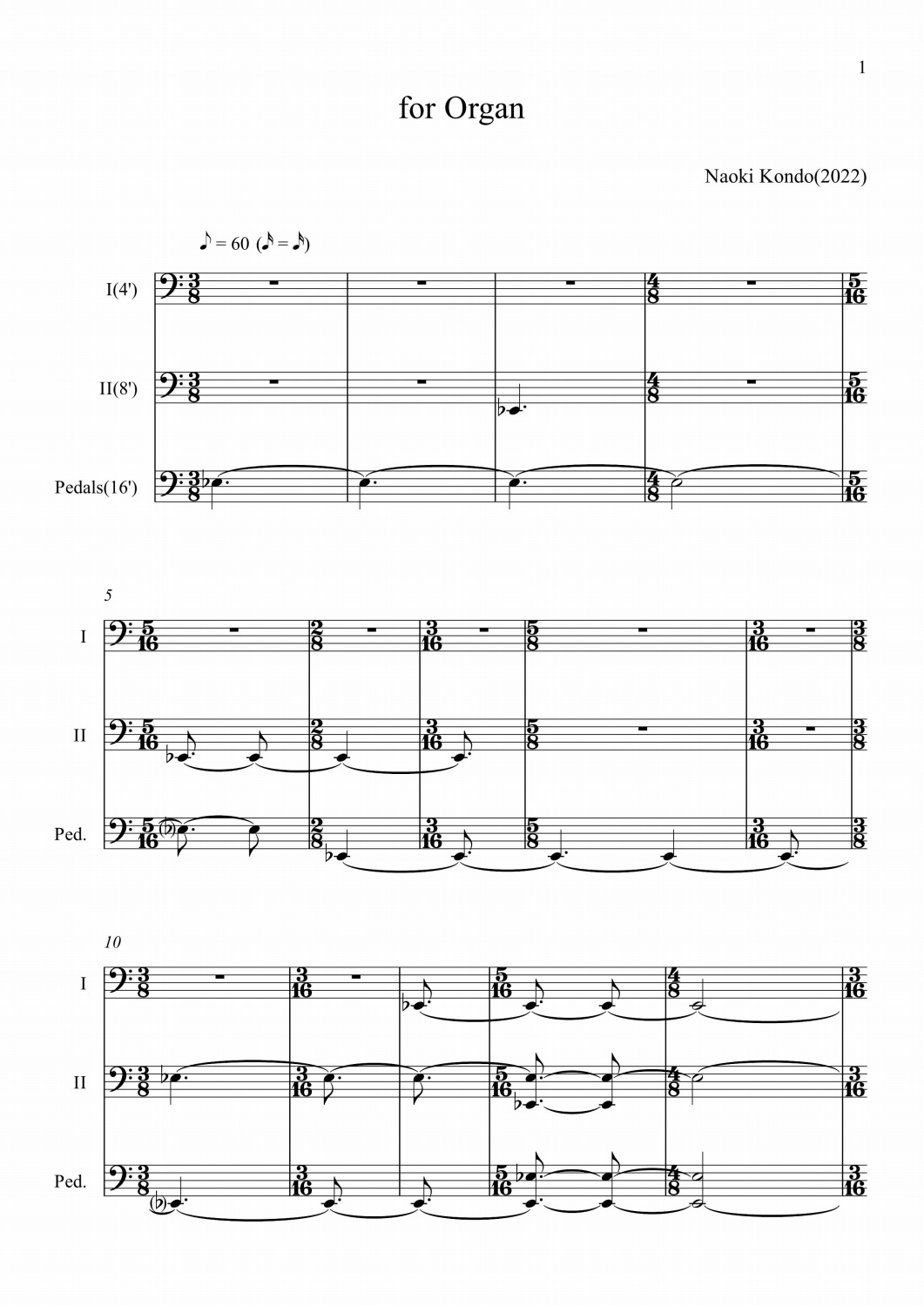 page 1 of score