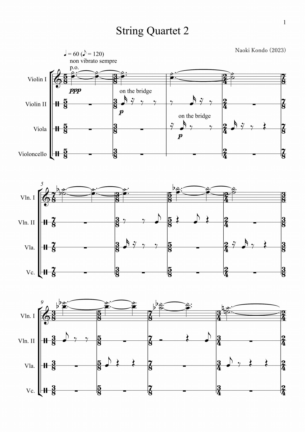 page 1 of score