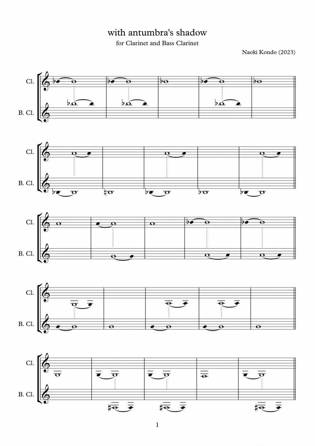 page 1 of score